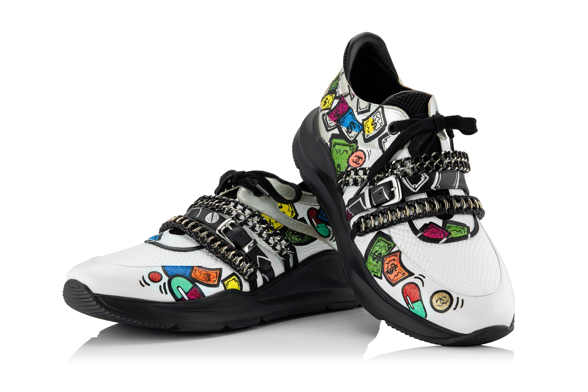 Sans Sucre Artist, Art basel 2022, painted sneakers