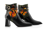 Rubia Santana Artist, Butterfly and roses boot, painted shoes, art basel 2022