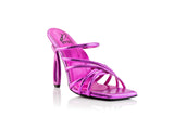 metallic pink strappy sandal