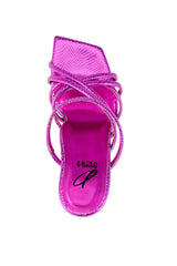 square-toe metallic pink sandal